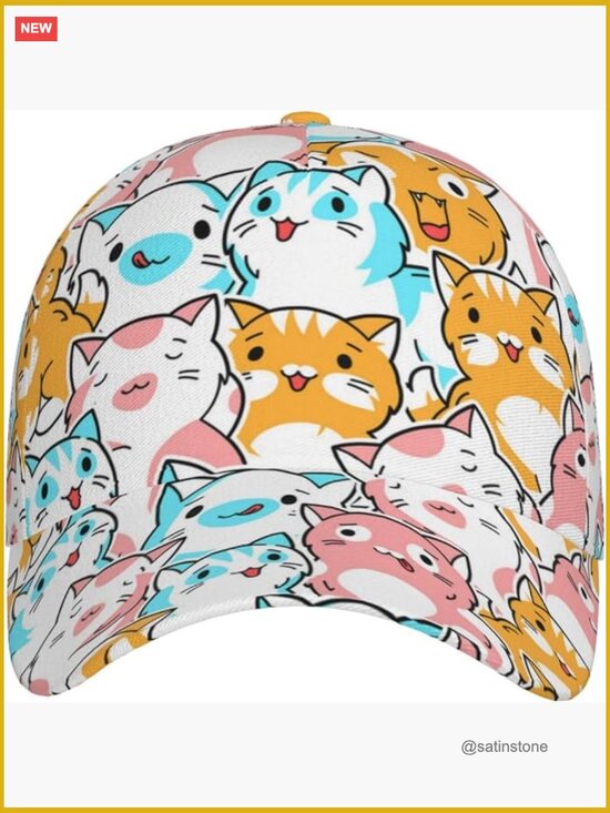 Cute Cat Baseball Cap Adjustable Snapback Animal Sun Hat main image 7